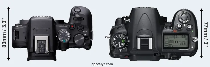 Compare R10 versus D7000 top