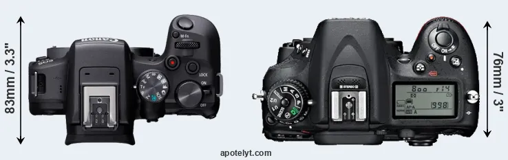 Compare R10 versus D7100 top