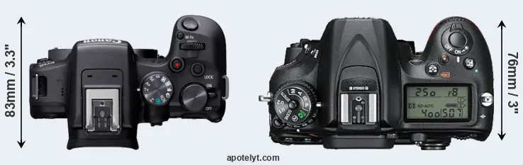 Compare R10 versus D7200 top