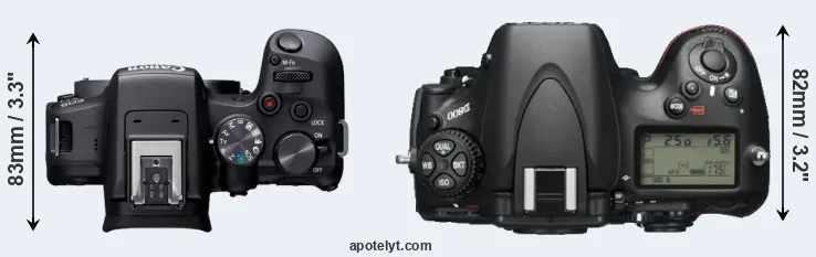Compare R10 versus D800 top