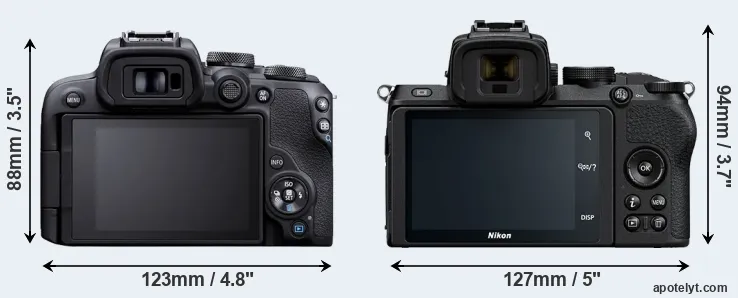 Comparison R10 or Z50 rear