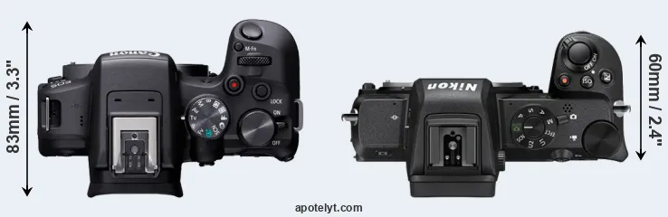 Compare R10 versus Z50 top