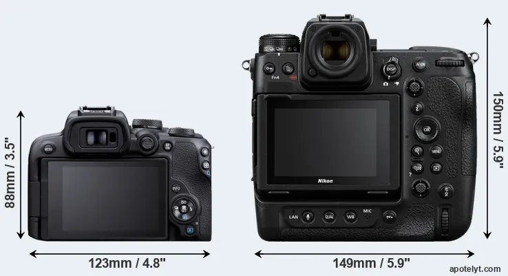 Comparison R10 or Z9 rear