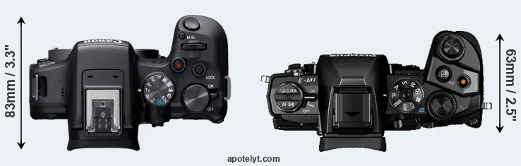 Compare R10 versus E-M1 top