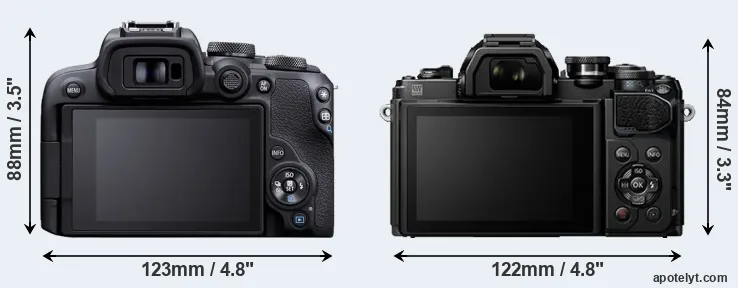 Comparison R10 or E-M10 III rear
