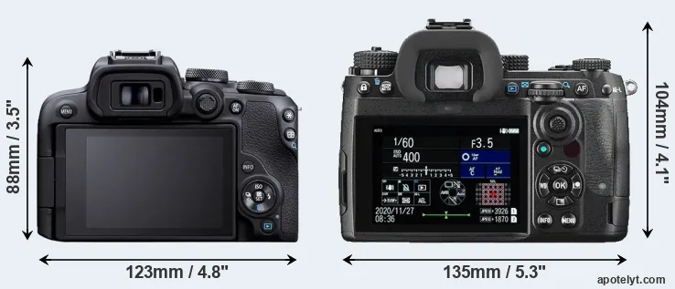 Comparison R10 or K-3 III rear