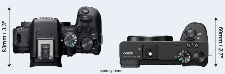 Compare R10 versus A6600 top