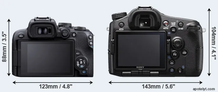Comparison R10 or A77 II rear