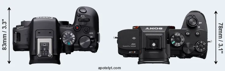 Compare R10 versus A7R IV top