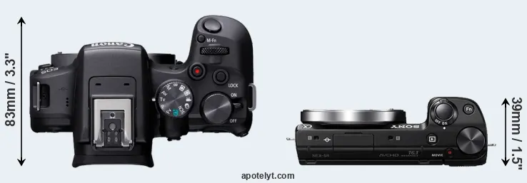 Compare R10 versus NEX-5R top