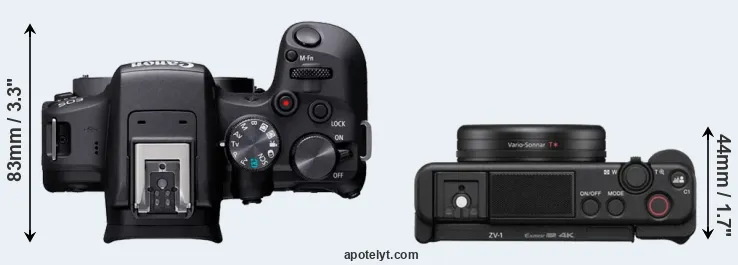 Compare R10 versus ZV-1 top