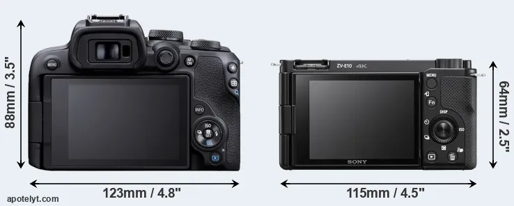 Comparison R10 or ZV-E10 rear
