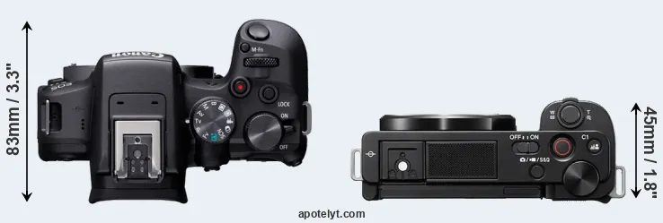 Compare R10 versus ZV-E10 top