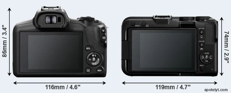 Comparison R100 or R50 V rear