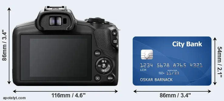 R100 and credit card rear side