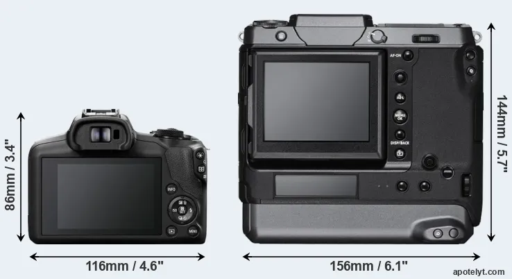 Comparison R100 or GFX 100 rear