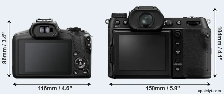 Comparison R100 or GFX 100S rear