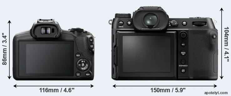 Comparison R100 or GFX 50S II rear