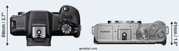 Compare R100 versus X-A7 top