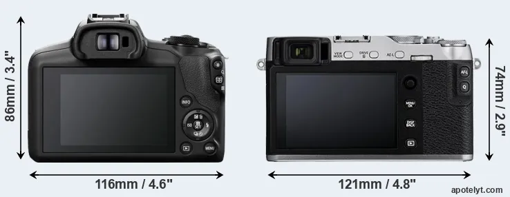 Comparison R100 or X-E3 rear
