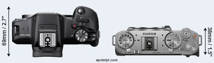 Compare R100 versus X-M5 top