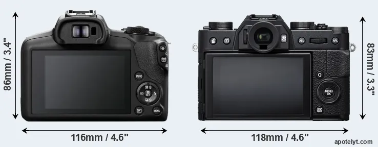 Comparison R100 or X-T20 rear