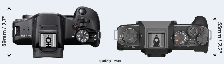 Compare R100 versus X-T200 top