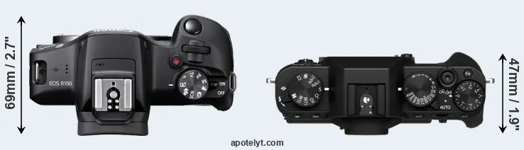 Compare R100 versus X-T30 II top