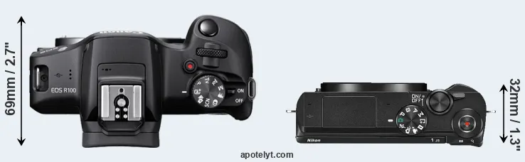 Compare R100 versus J5 top