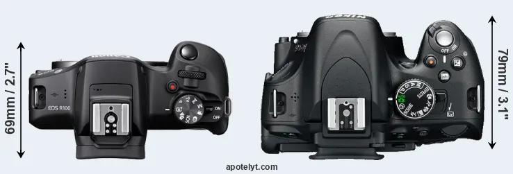 Compare R100 versus D5100 top