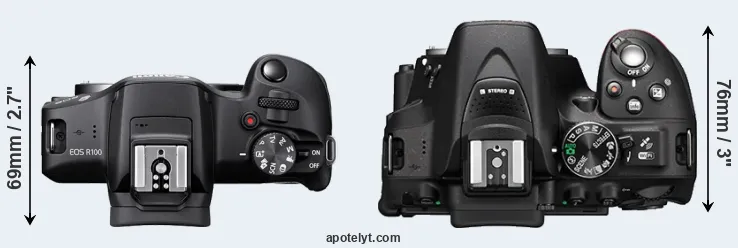 Compare R100 versus D5300 top