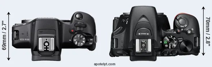 Compare R100 versus D5600 top