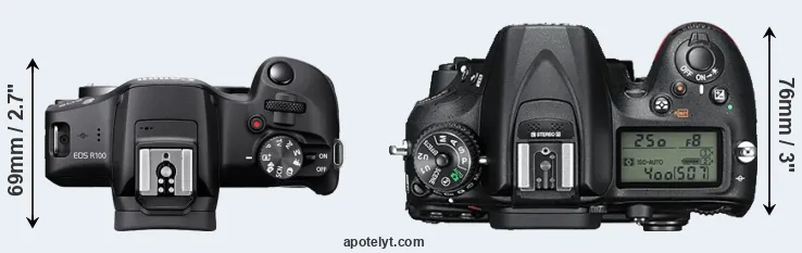 Compare R100 versus D7200 top
