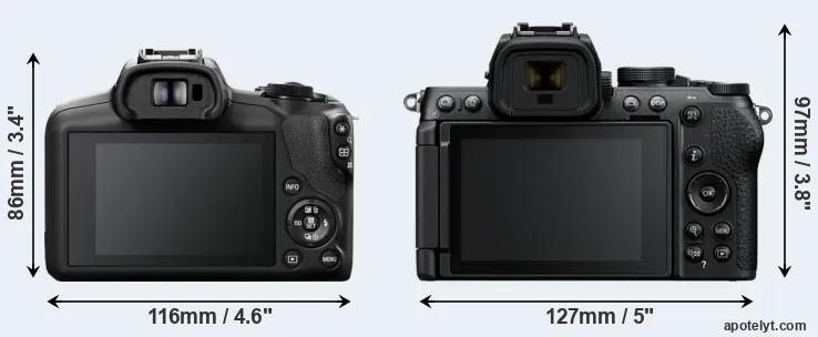 Comparison R100 or Z50 II rear