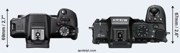 Compare R100 versus Z50 II top