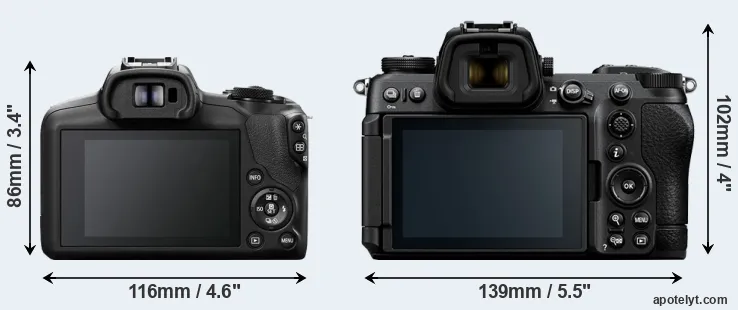 Comparison R100 or Z6 III rear