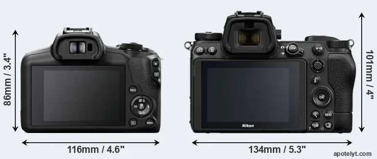 Comparison R100 or Z7 II rear