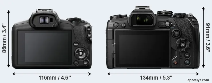 Comparison R100 or E-M1 III rear