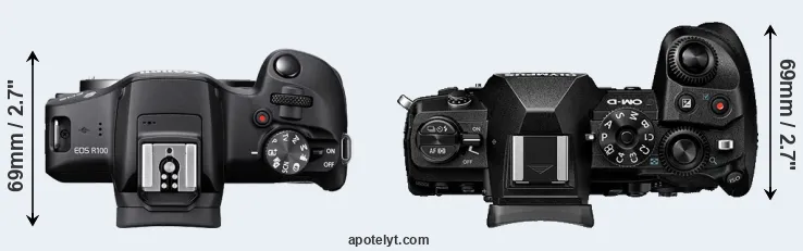 Compare R100 versus E-M1 III top