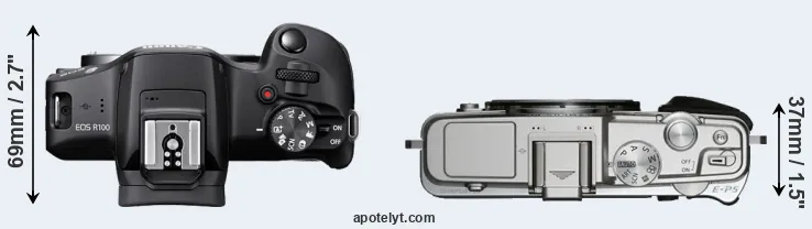 Compare R100 versus E-P5 top