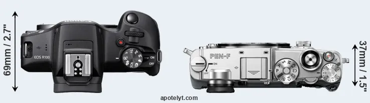Compare R100 versus PEN-F top