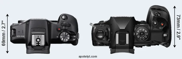 Compare R100 versus OM-1 top