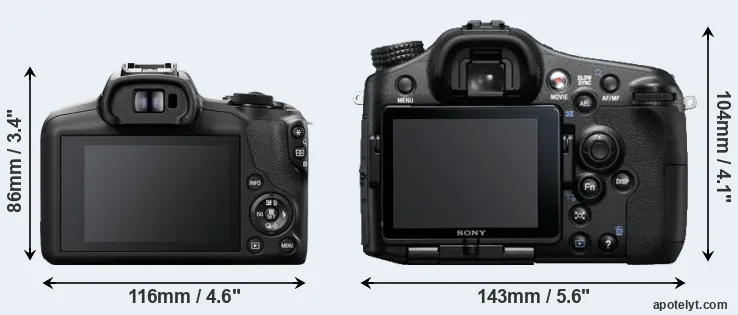 Comparison R100 or A77 rear