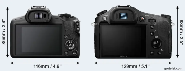 Comparison R100 or RX10 II rear