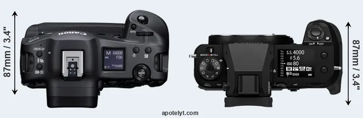 Compare R3 versus GFX 100S II top