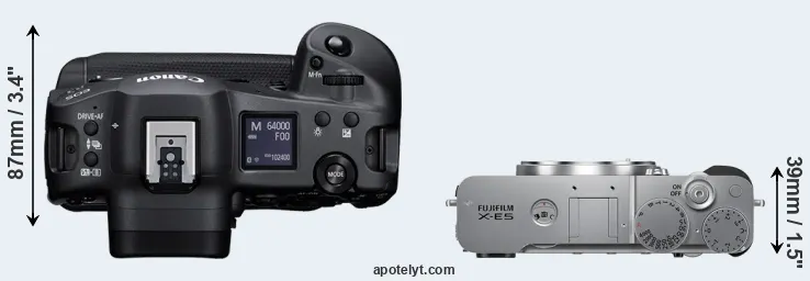 Compare R3 versus X-E5 top