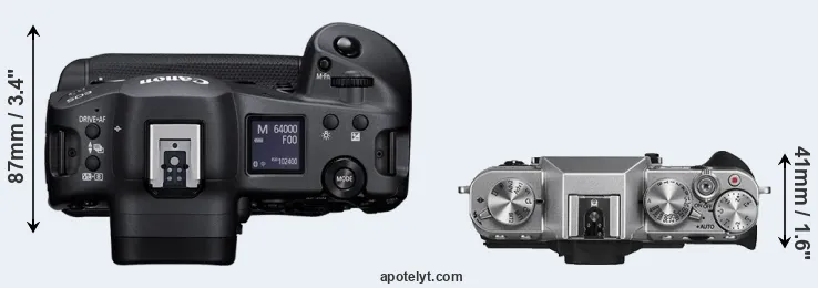 Compare R3 versus X-T10 top