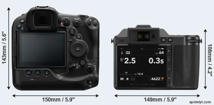 Comparison R3 or X2D 100C rear