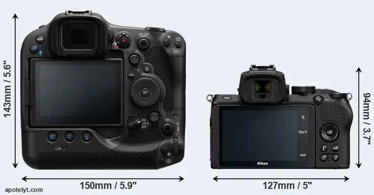 Comparison R3 or Z50 rear