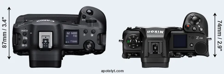 Compare R3 versus Z6 III top